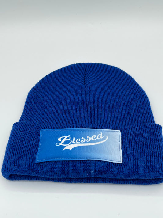Blessed in Blue Solid Knit Beanie