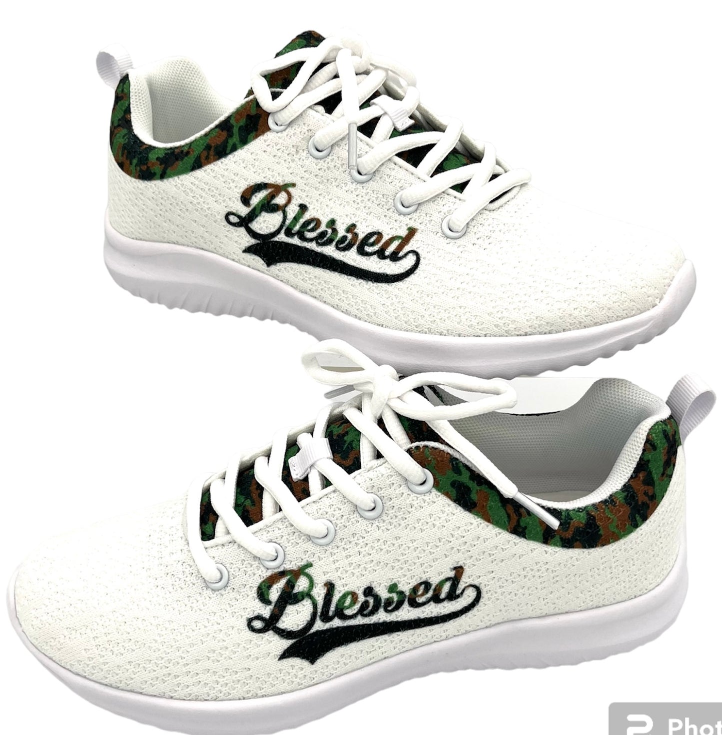 Blessed in Green Camo Women's Athletic Shoe