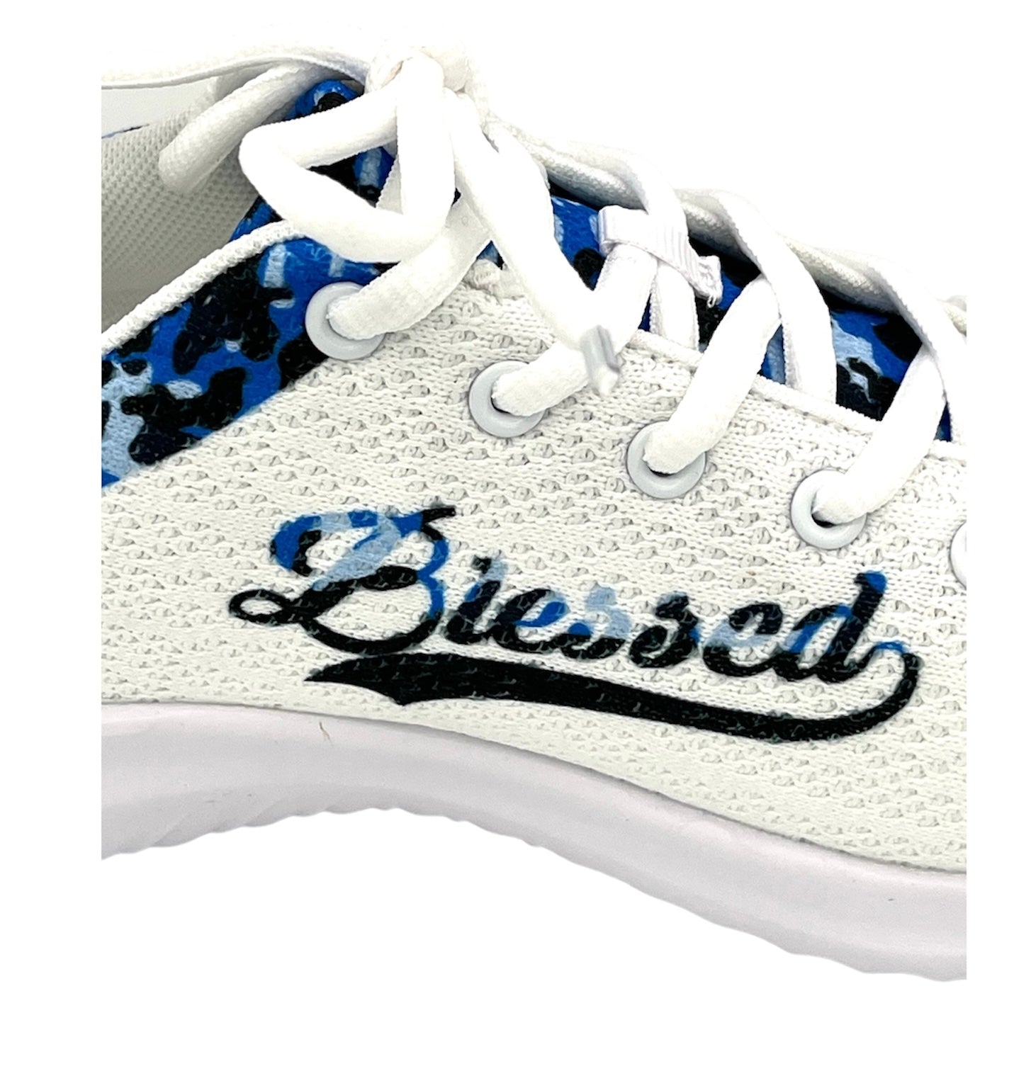 Blessed in Blue Camo Women's Athletic Shoe