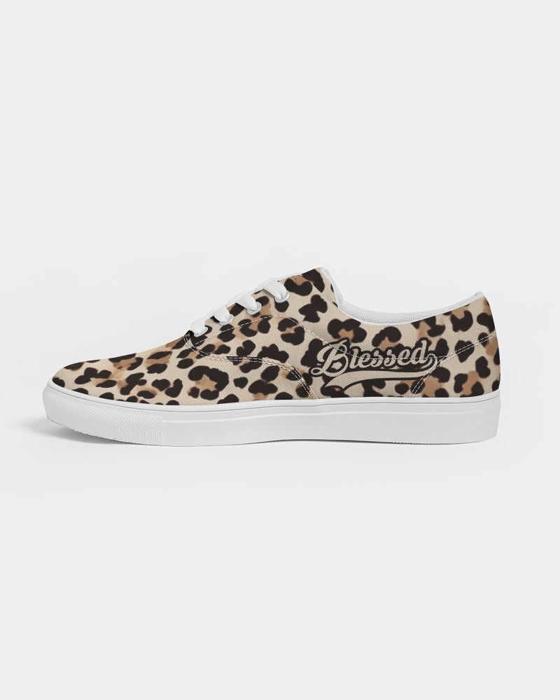 Blessed in Leopard Women's Lace Up Canvas Sneaker