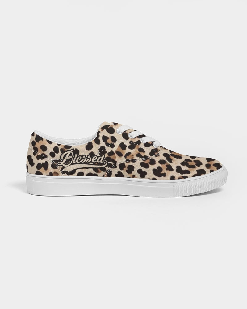 Blessed in Leopard Women's Lace Up Canvas Sneaker