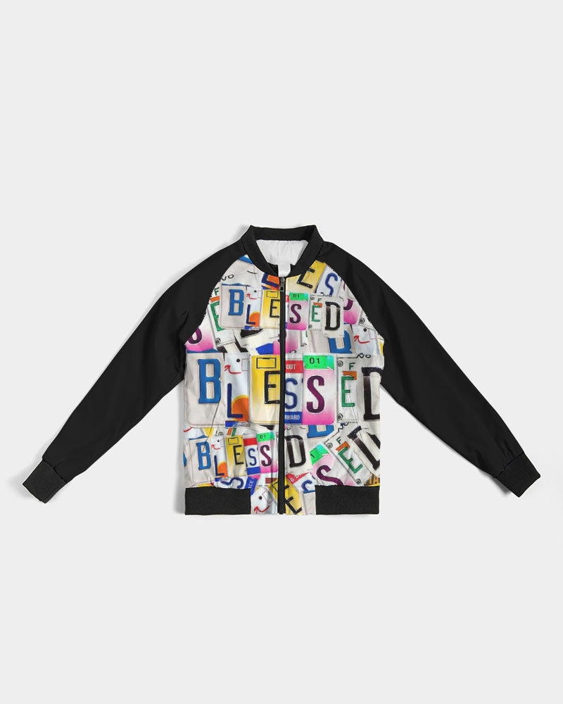 Blessed in motion Women's All-Over Print Bomber Jacket