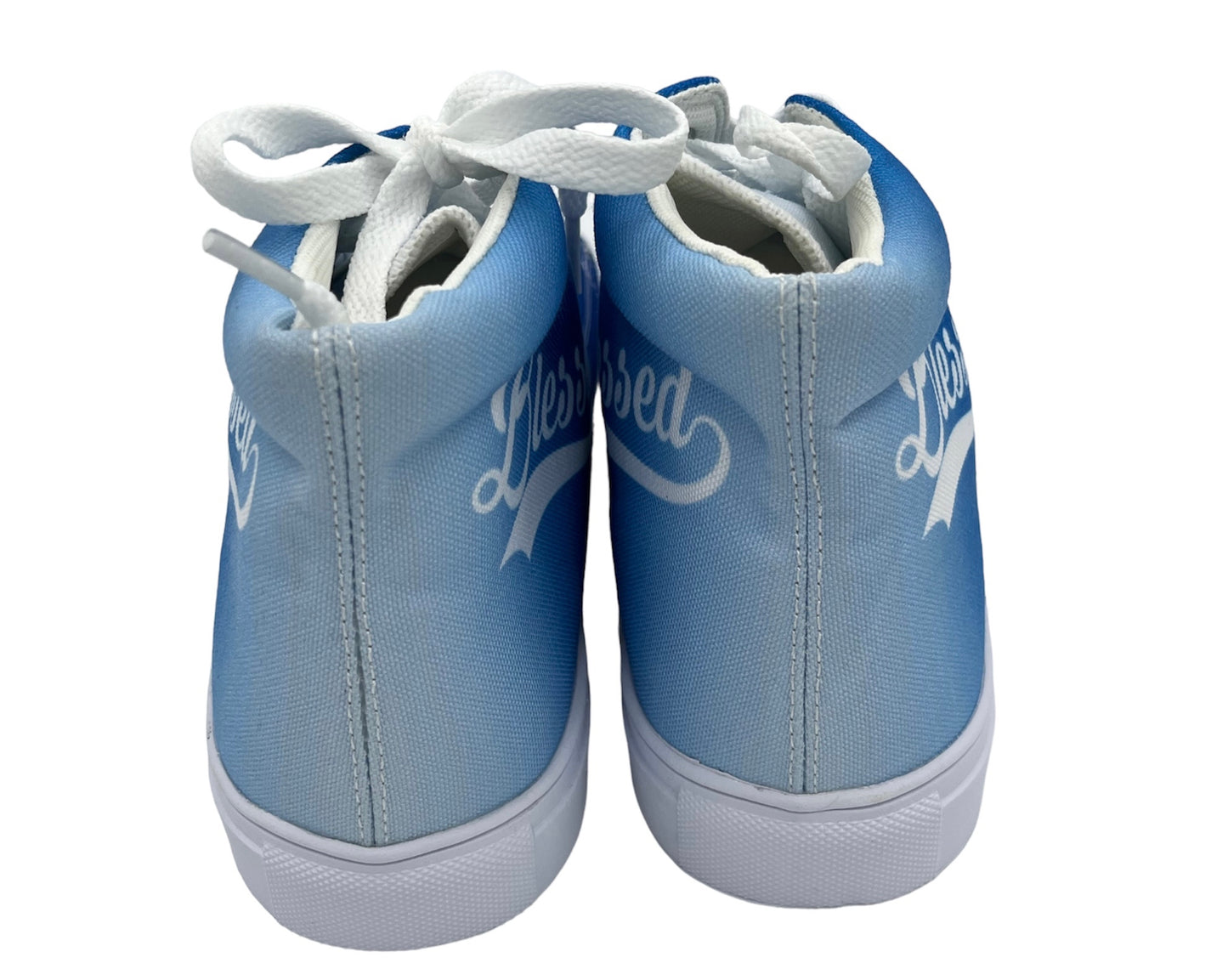 Blue Ombre Blessed hi-top Women's Hightop Canvas Shoe