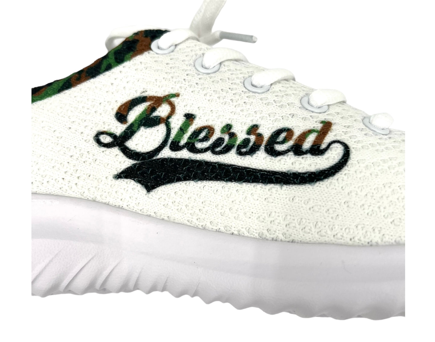 Blessed in Green Camo Women's Athletic Shoe