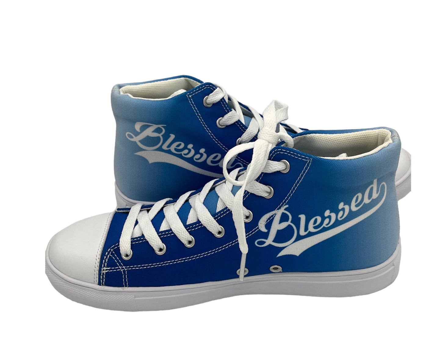 Blue Ombre Blessed hi-top Women's Hightop Canvas Shoe