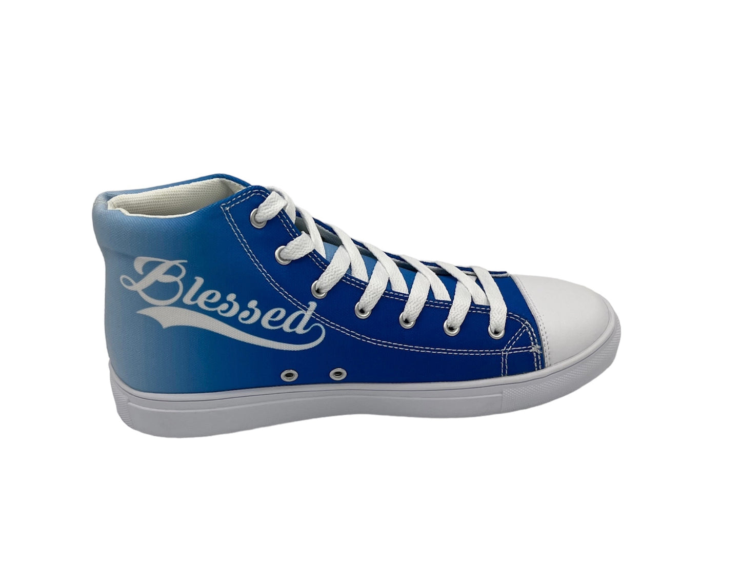 Blue Ombre Blessed hi-top Women's Hightop Canvas Shoe