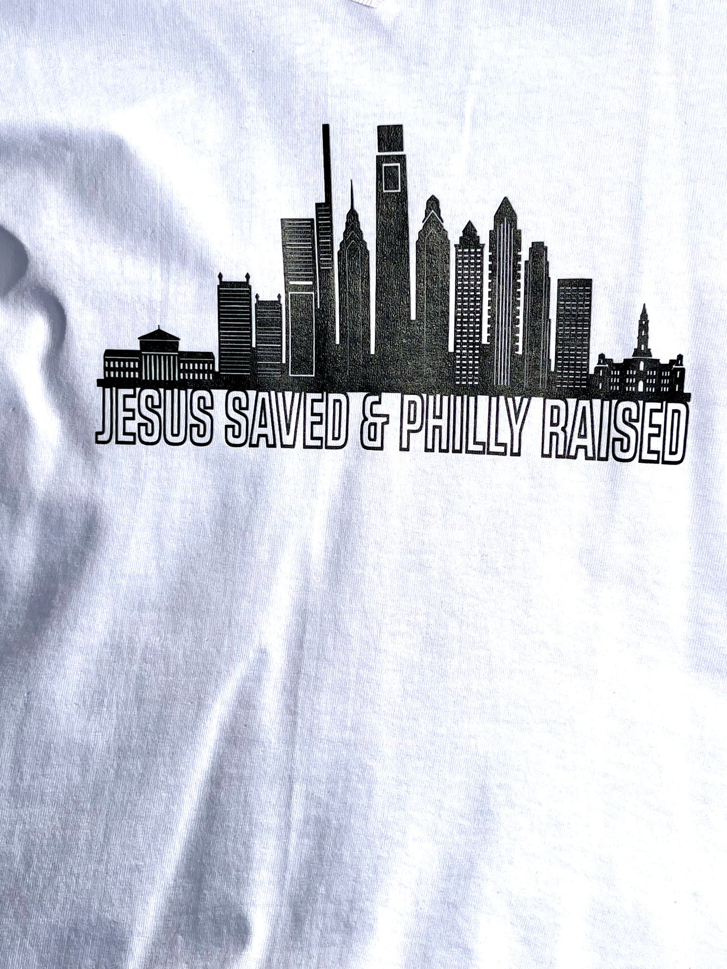 Jesus saved & Philly Raised V- neck short sleeve T shirt