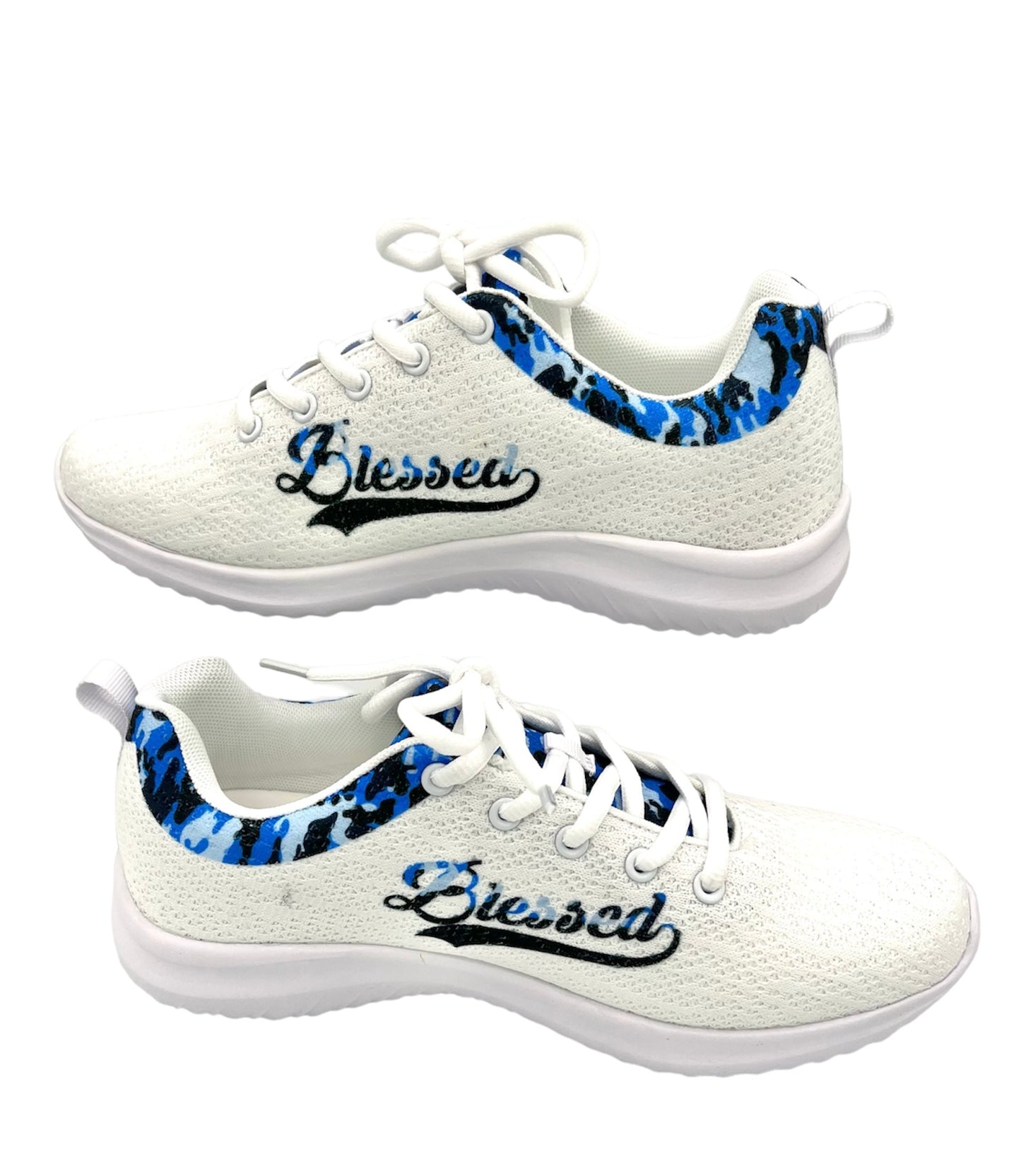 Blessed in Blue Camo Women's Athletic Shoe