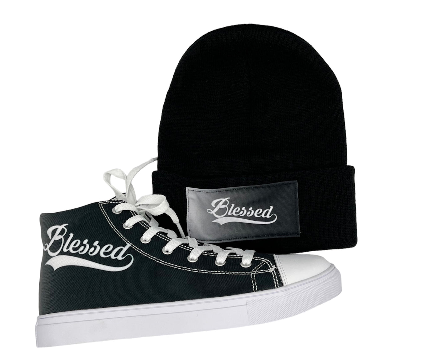 Blessed in black ombre Women's Hightop Canvas Shoe