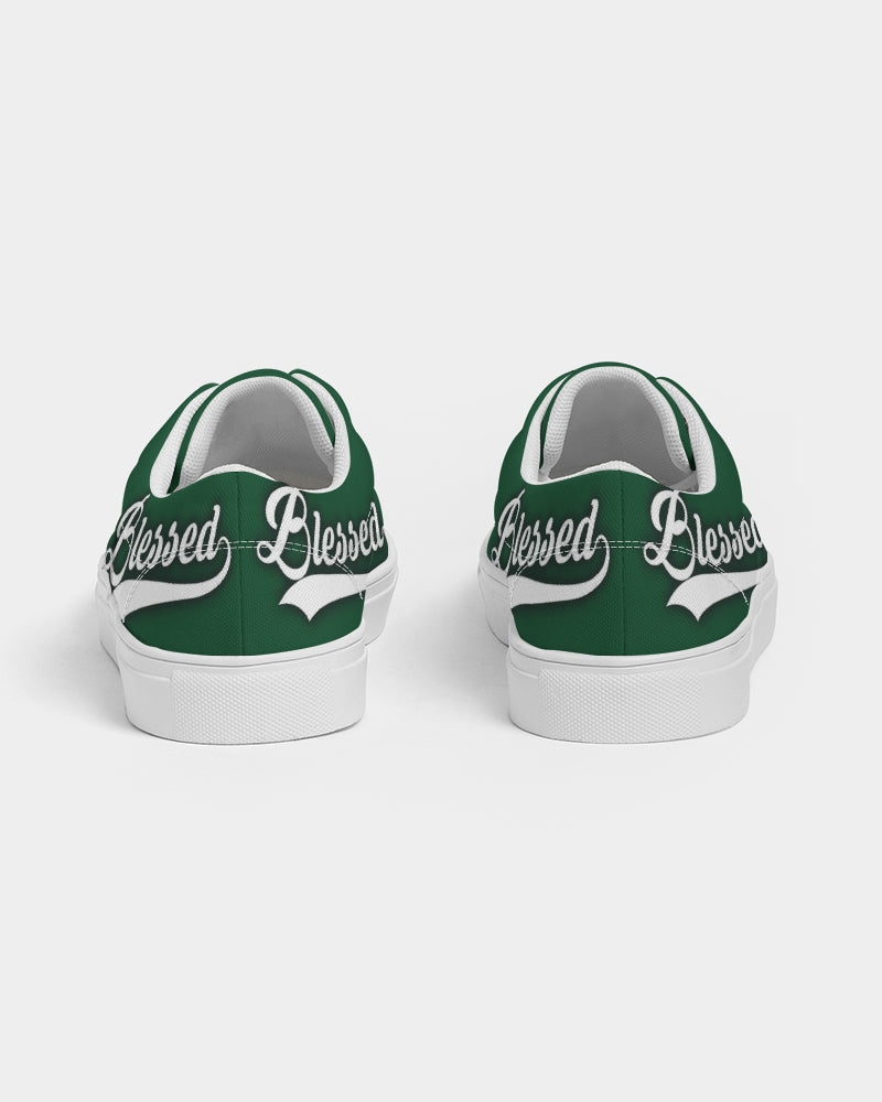 Blessed in Green- Women's Lace Up Canvas Shoe