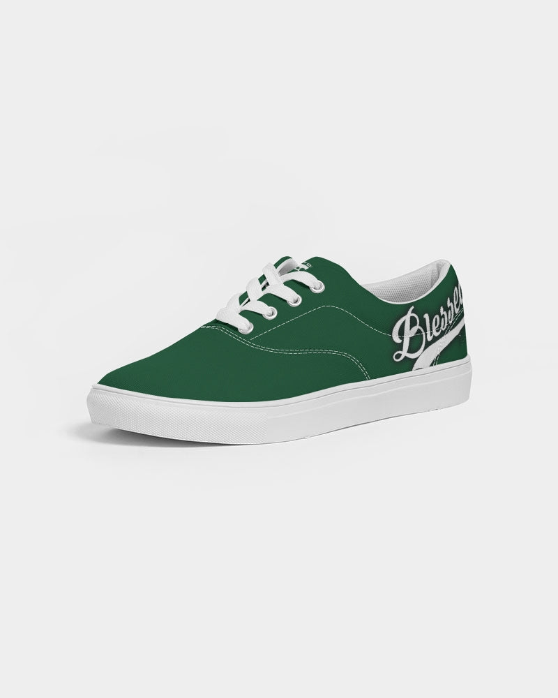 Blessed in Green- Women's Lace Up Canvas Shoe