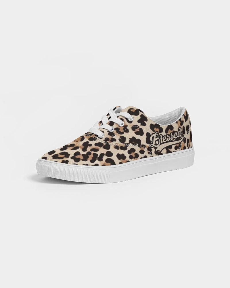 Blessed in Leopard Women's Lace Up Canvas Sneaker