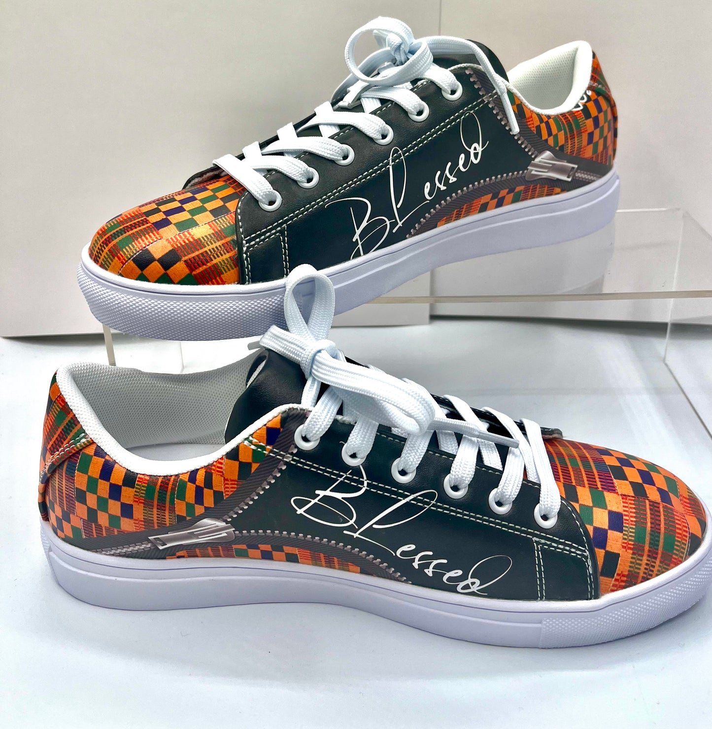 Kente Blessed  Faux Leather Low-top