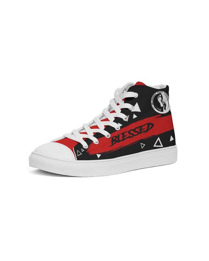 Men's High-top Canvas Sneaker-Blessed in Double Red