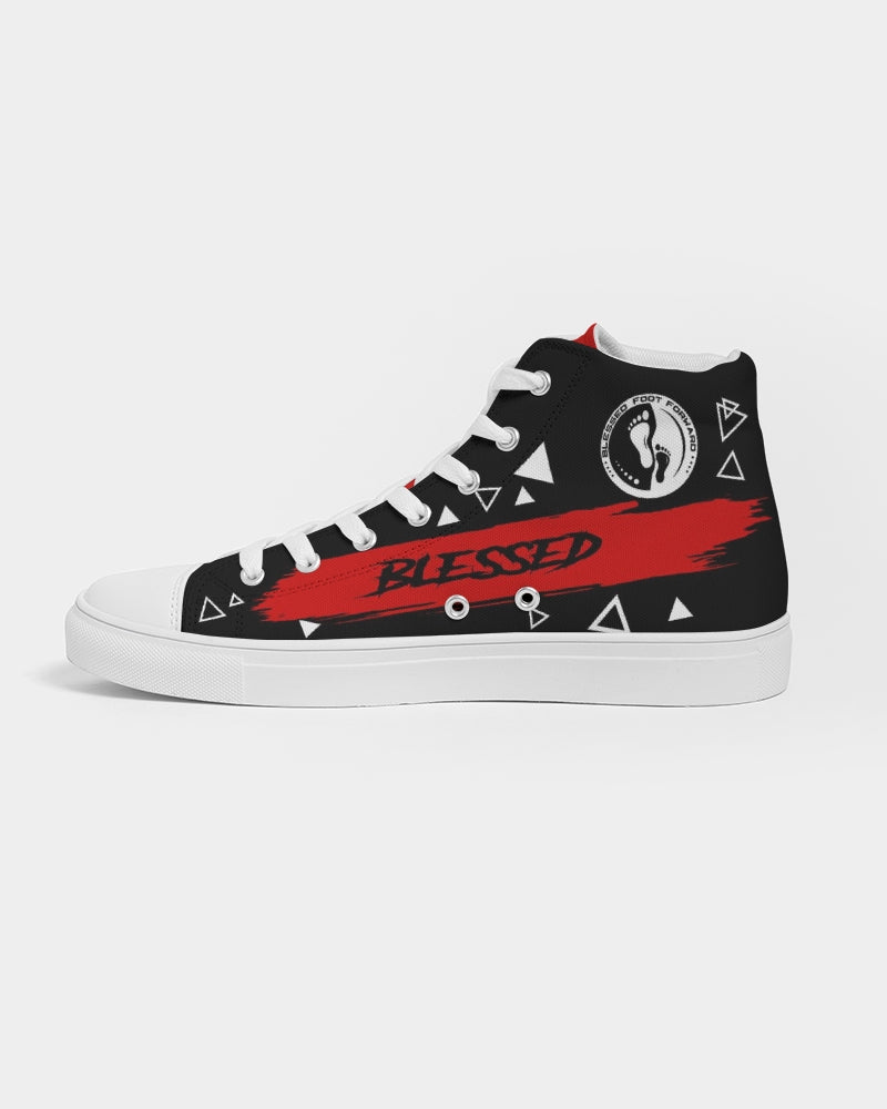 Men's High-top Canvas Sneaker-Blessed in Double Red