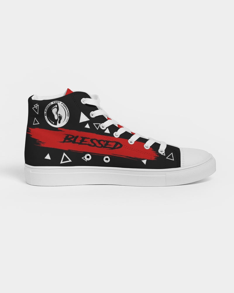 Men's High-top Canvas Sneaker-Blessed in Double Red