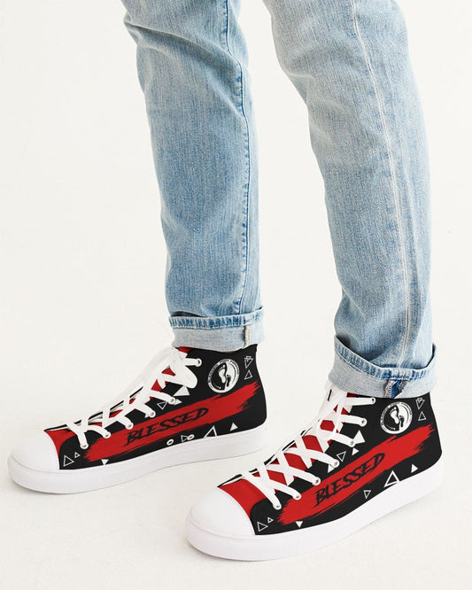 Men's High-top Canvas Sneaker-Blessed in Double Red