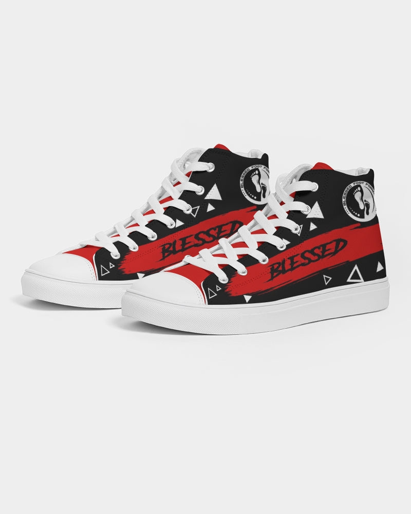 Men's High-top Canvas Sneaker-Blessed in Double Red