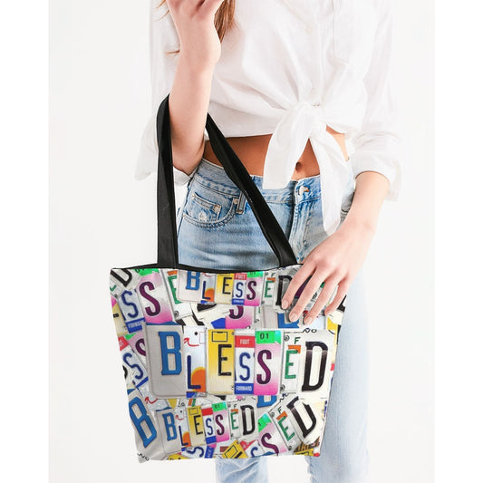 Blessed in Motion Canvas Zip Tote