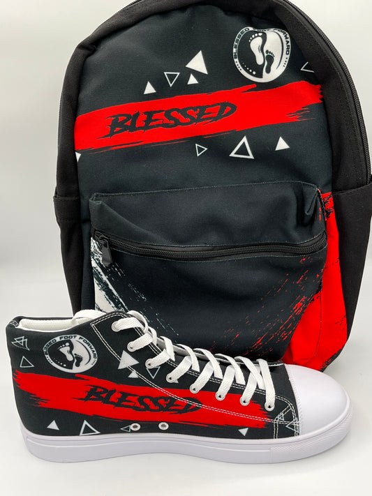 Blessed in Red Canvas Backpack