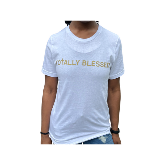 Totally Blessed Gold Metallic lettering